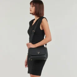 Guess - MERIDIAN FLAP CROSSBODY Noir Online