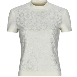 Guess - MOCK NECJK ALL OVER LOGO Blanc Online