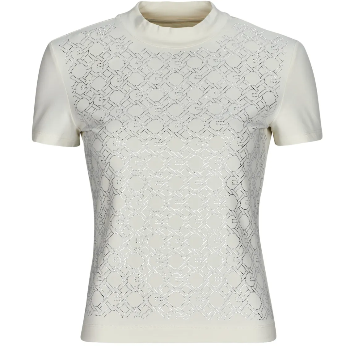 Guess - MOCK NECJK ALL OVER LOGO Blanc Online