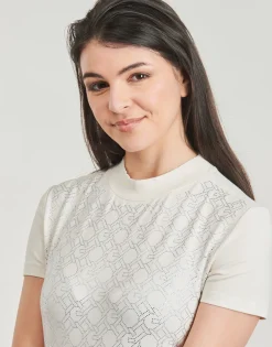 Guess - MOCK NECJK ALL OVER LOGO Blanc Online