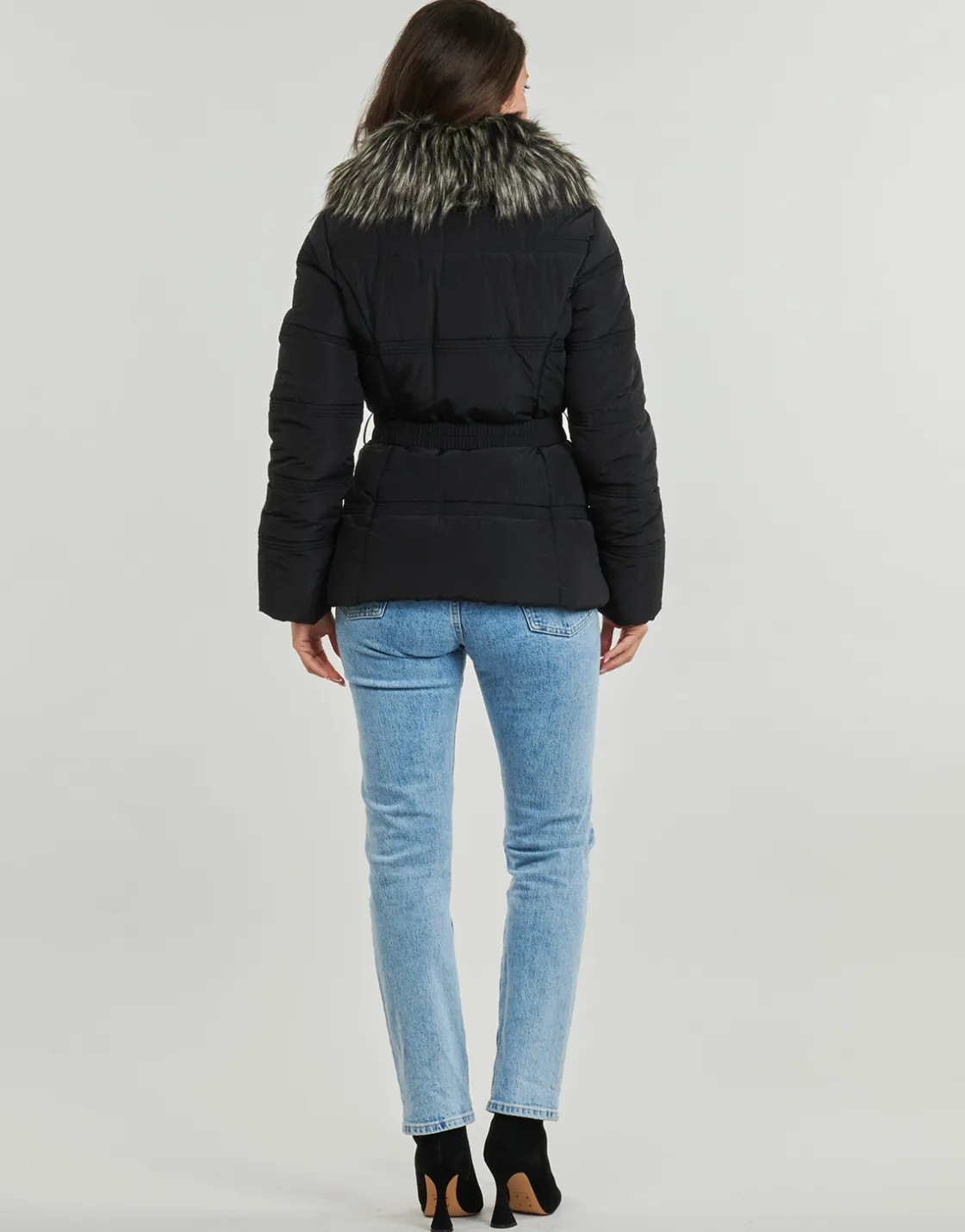 Guess - NEW MARISOL SHORT BELTED JACKE Noir Sale