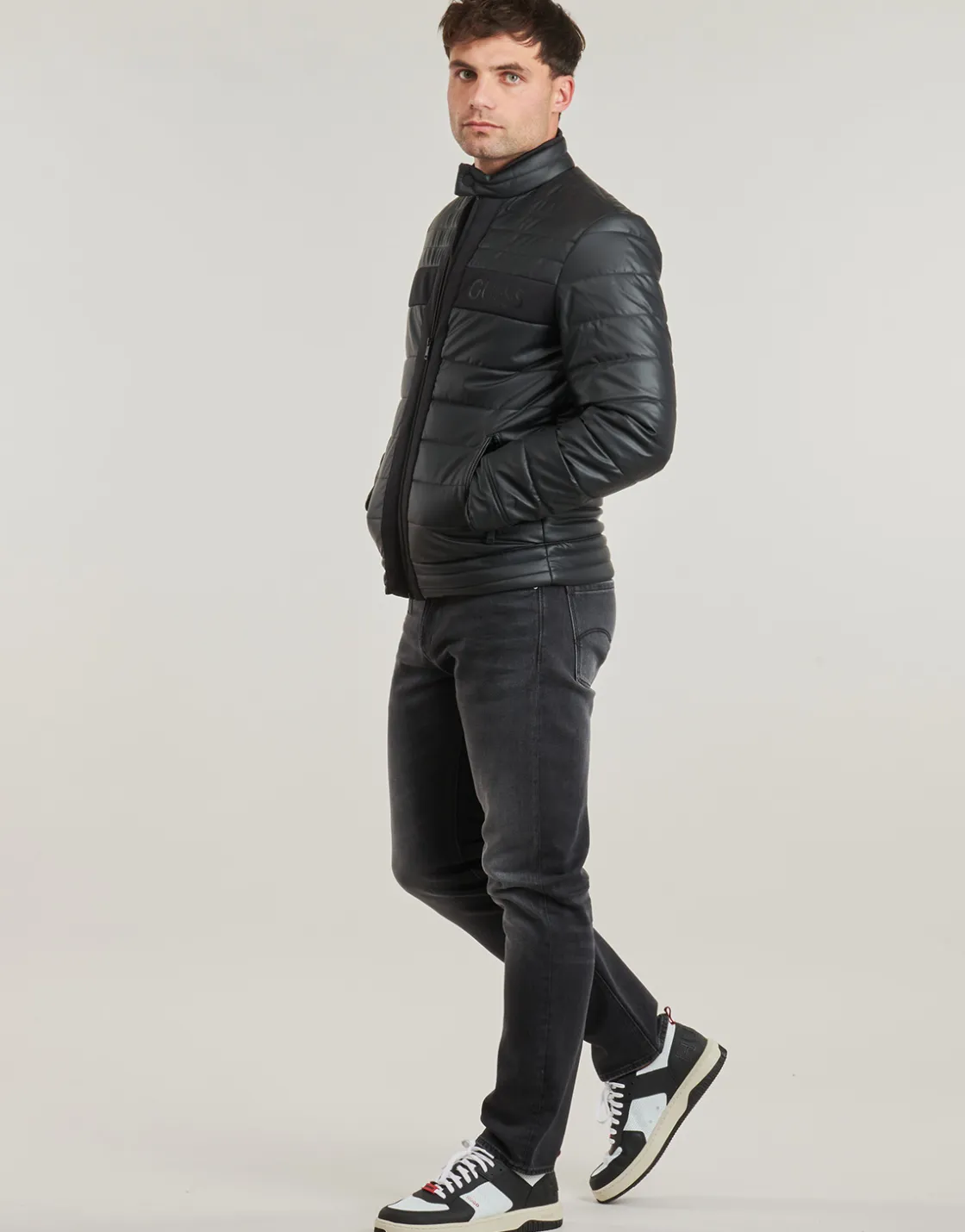 Guess - QUILTED BIKER Noir Sale