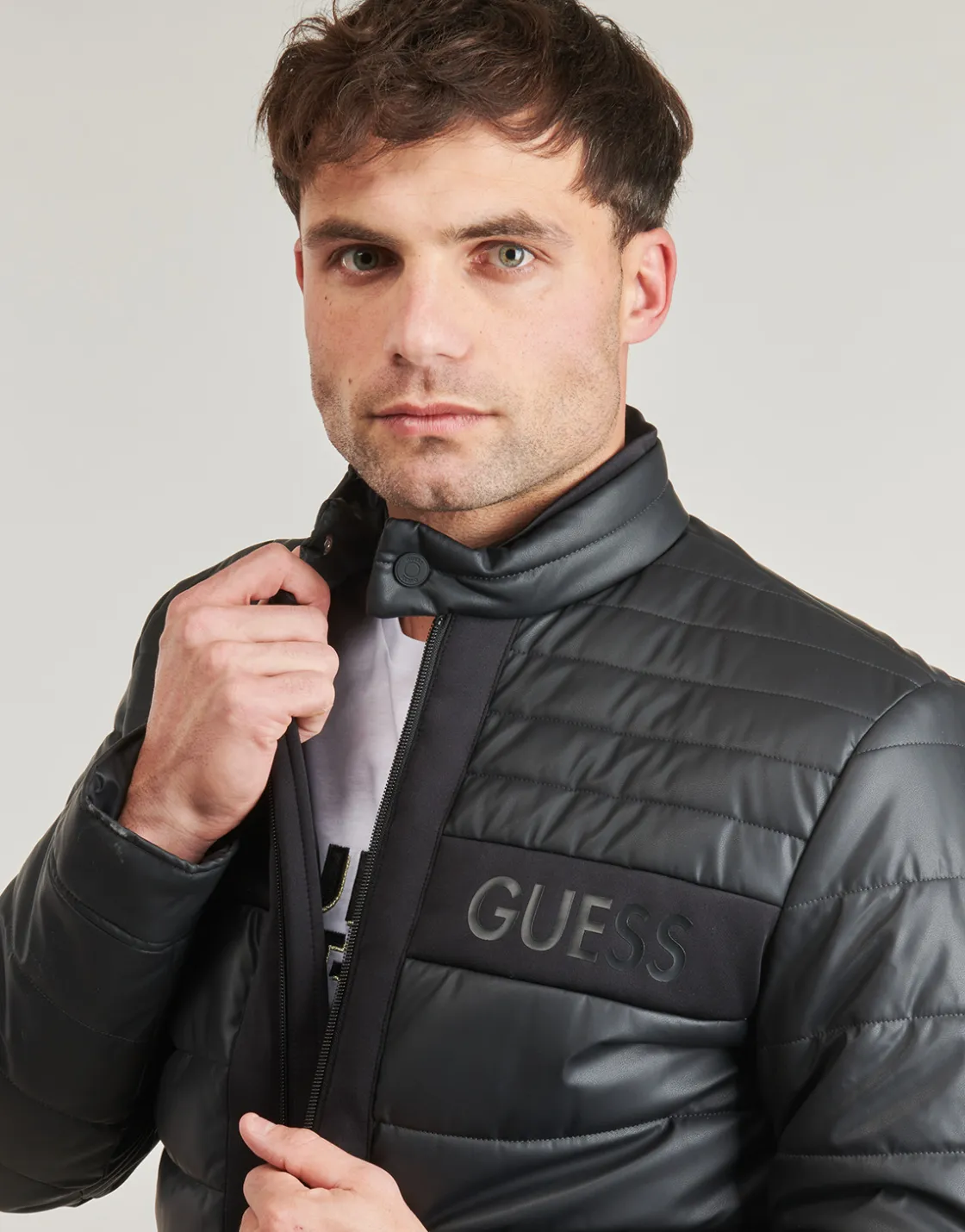 Guess - QUILTED BIKER Noir Sale