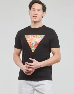 Guess - SS BSC ABSTRACT TRI LOGO TEE Noir