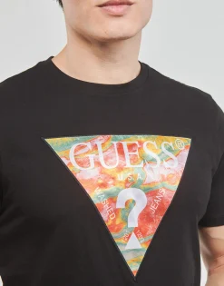 Guess - SS BSC ABSTRACT TRI LOGO TEE Noir