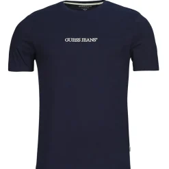 Guess - SS CN SLIM LOGO EMBRO TEE Marine Clearance