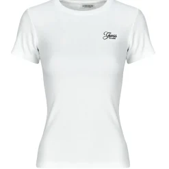 Guess T-shirts & Polos^- SS CN SNAP EMBRO SLIM TOP