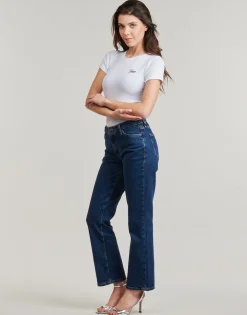 Guess T-shirts & Polos^- SS CN SNAP EMBRO SLIM TOP