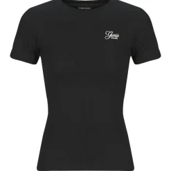 Guess - SS CN SNAP EMBRO SLIM TOP< T-shirts & Polos