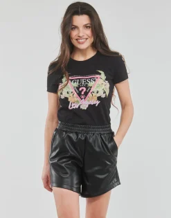 Guess - SS CN TRIANGLE FLOWERS TEE< T-shirts & Polos