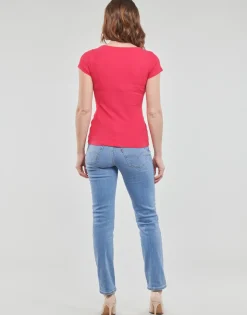 Guess - SS KARLEE JEWEL BTN HENLEY Fuchsia Clearance
