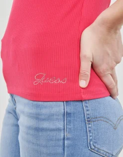 Guess - SS KARLEE JEWEL BTN HENLEY Fuchsia Clearance