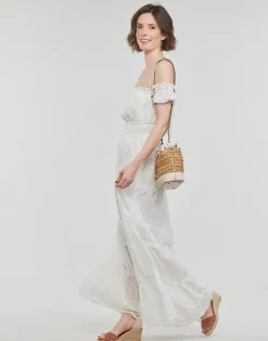 Guess - ZENA LONG DRESS Blanc Discount
