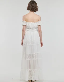 Guess - ZENA LONG DRESS Blanc Discount