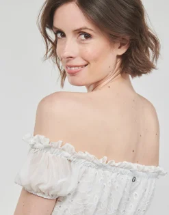 Guess - ZENA LONG DRESS Blanc Discount