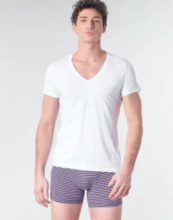 Hom - SUP' COTTON TSHIRT COL V PROFOND< T-shirts & Polos