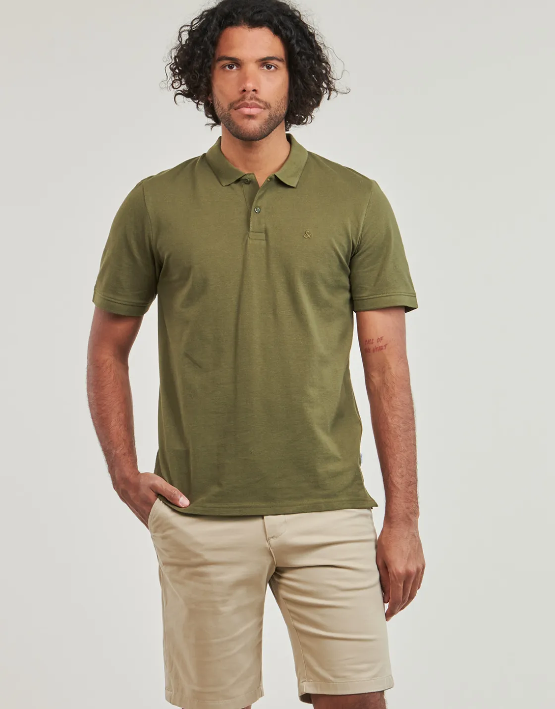 Jack & Jones - JJEBASIC POLO SS Kaki Best