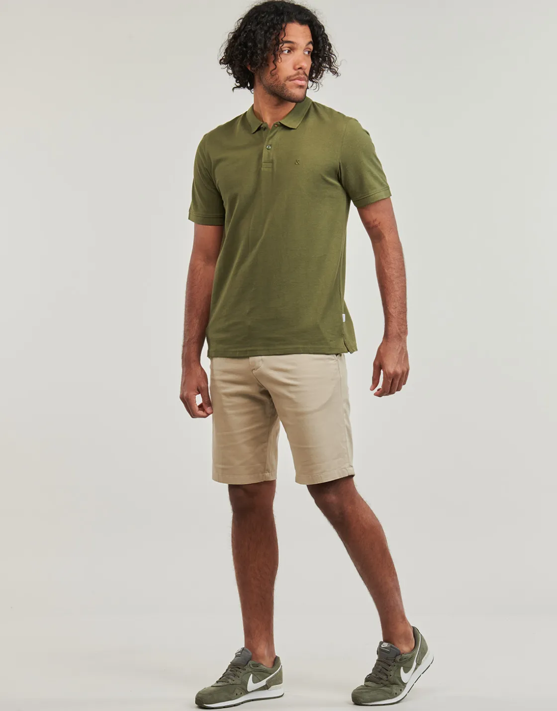 Jack & Jones - JJEBASIC POLO SS Kaki Best