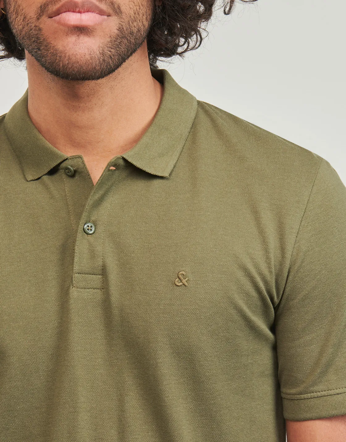 Jack & Jones - JJEBASIC POLO SS Kaki Best