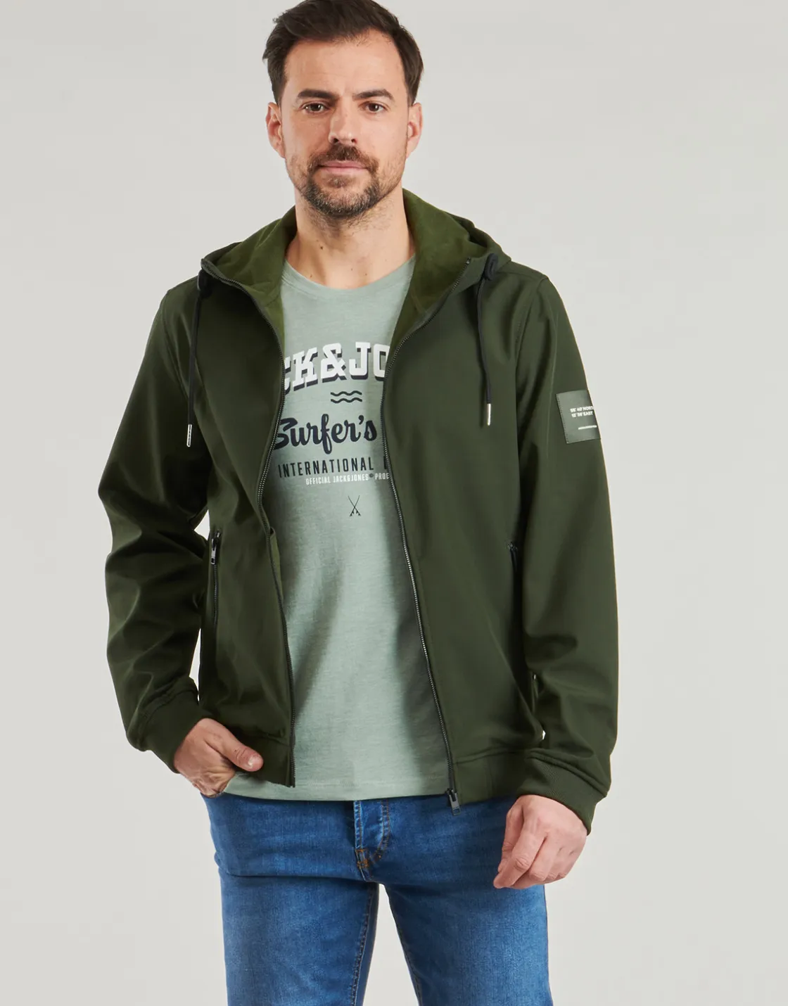Jack & Jones - JJEBASIC SOFTSHEL Kaki Discount