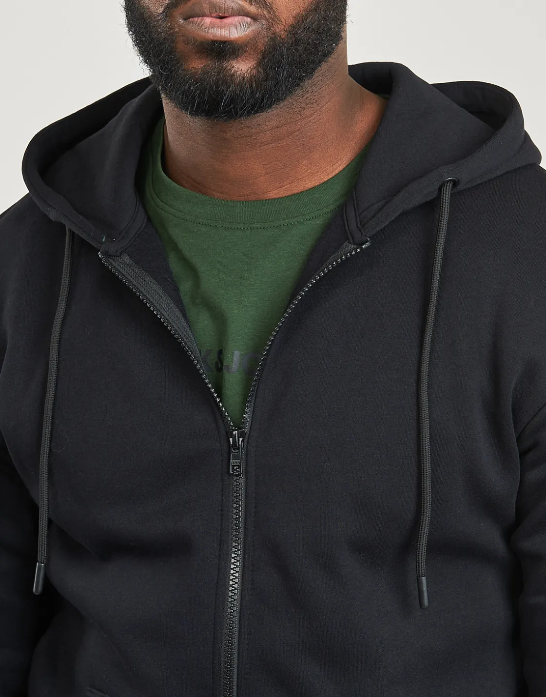 Jack & Jones - JJEBRADLEY SWEAT ZIP HOOD Noir