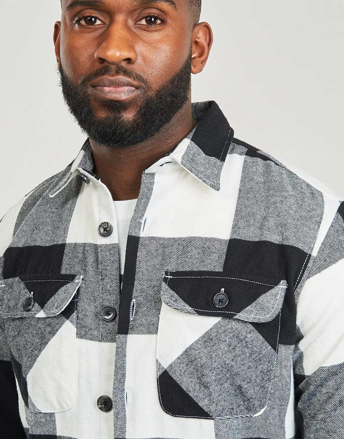 Jack & Jones - JJEDARREN BUFFALO OVERSHIRT LS Blanc Best