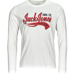 Jack & Jones - JJELOGO TEE LS O-NECK 2 COL AW23 SN Blanc Outlet