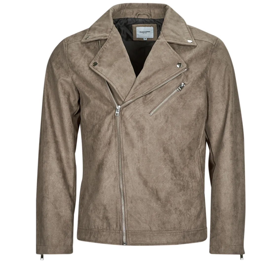 Jack & Jones - JJROCKY FAUX SUEDE BIKER JACKET Beige Sale
