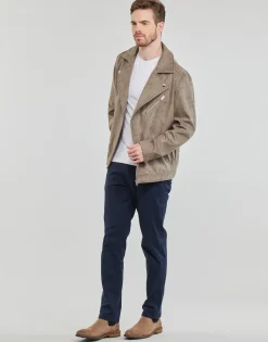 Jack & Jones - JJROCKY FAUX SUEDE BIKER JACKET Beige Sale