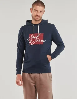Jack & Jones - JJZURI SWEAT HOOD Marine Hot
