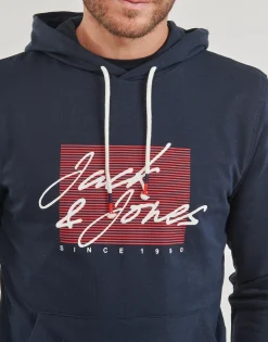 Jack & Jones - JJZURI SWEAT HOOD Marine Hot