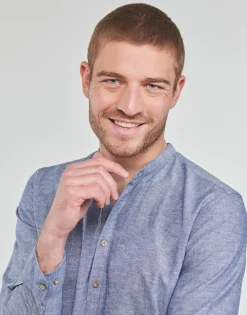 Jack & Jones - JPRBLASUMMER HALF PLACKET SHIRT L/S Bleu Sale
