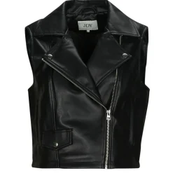 JDY - NEWETTA FAUX LEATHER WAISTC. OTW SIE Noir