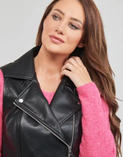JDY - NEWETTA FAUX LEATHER WAISTC. OTW SIE Noir