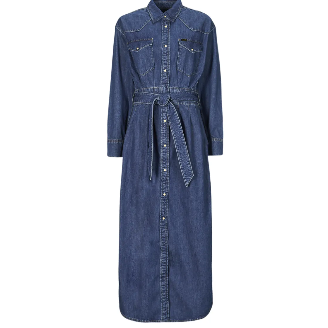 Lee - BELTED WESTERN DRESS Bleu Clearance