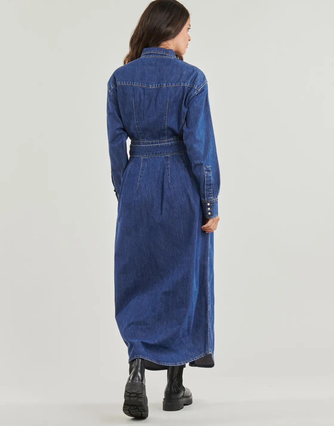 Lee - BELTED WESTERN DRESS Bleu Clearance