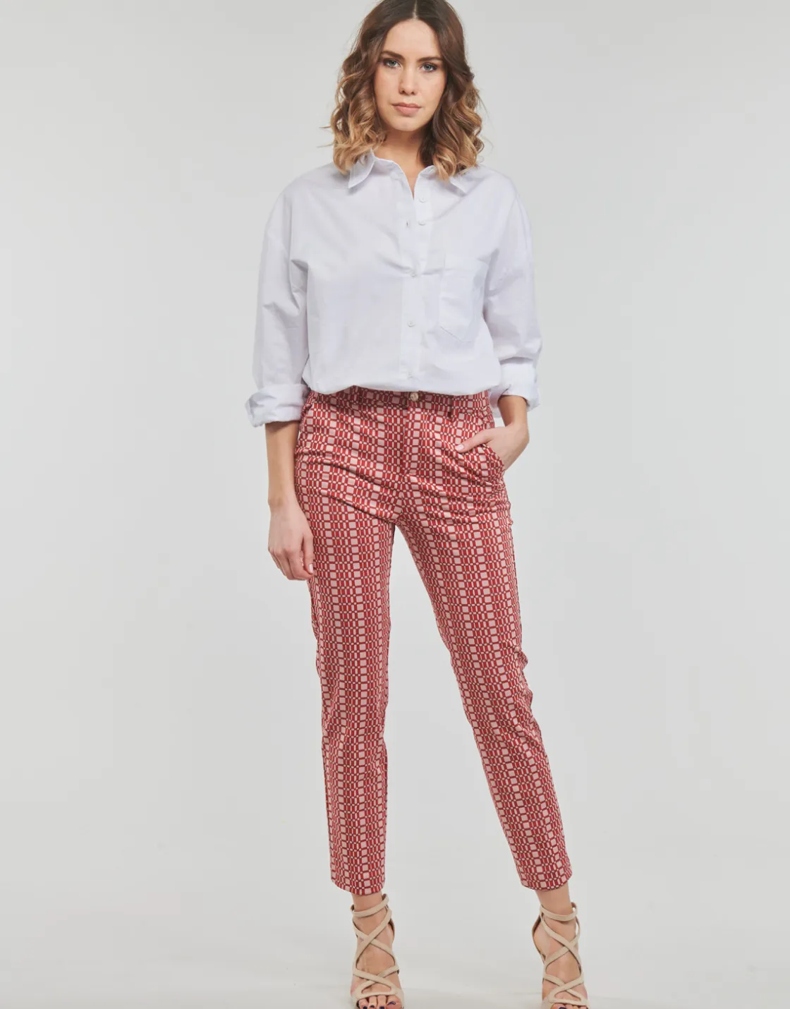 Liu Jo - PANT CHINO Rouge Discount