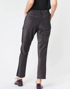 Maison Scotch - TAPERED LUREX PANTS WITH VELVET SIDE PANEL< Pantalons