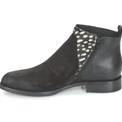 Meline - VELOURS NERO PLUME NERO< Bottines / Boots