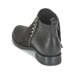 Meline - VELOURS NERO PLUME NERO< Bottines / Boots