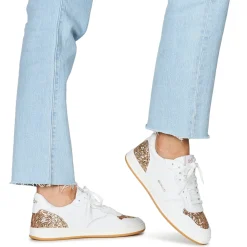 Myma Baskets Mode^- 7616MY00-CUIR--GLIT-PLATINE