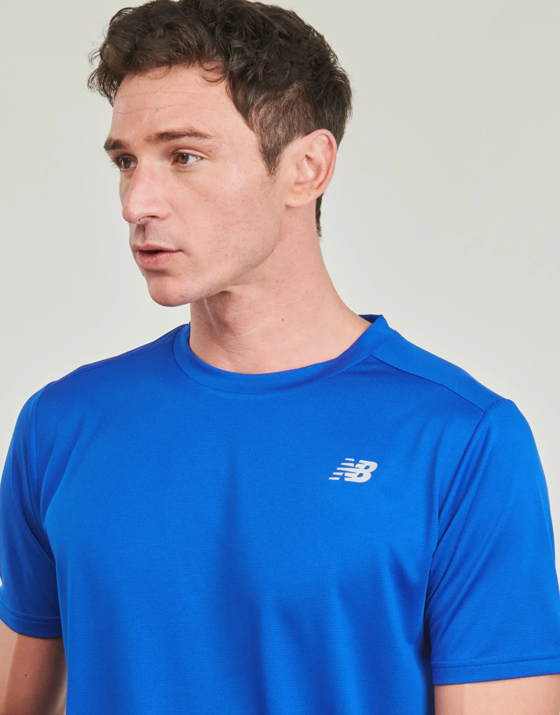 New Balance - CORE RUN SHORT SLEEVES Bleu Outlet