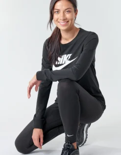 Nike - W NSW TEE ESSNTL LS ICON FTR Noir Hot