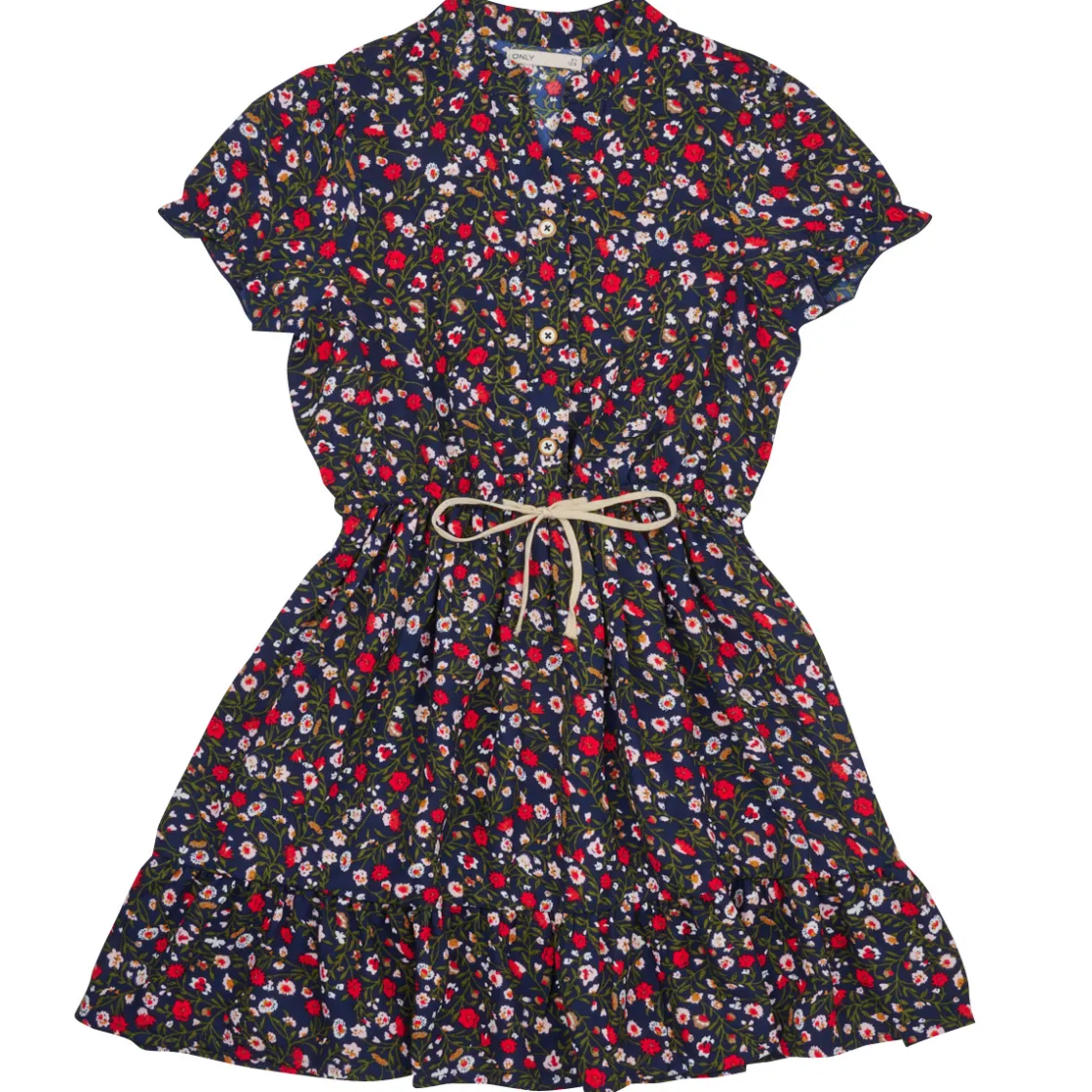 Only - KOGLUNA MONIQUE STRING TIE S/S DRESS PTM Multicolore Hot