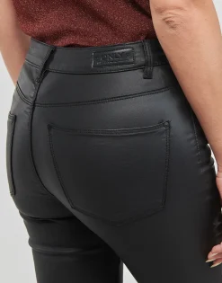Only - ONLANNE K MID WAIST COATED PNT Noir Online