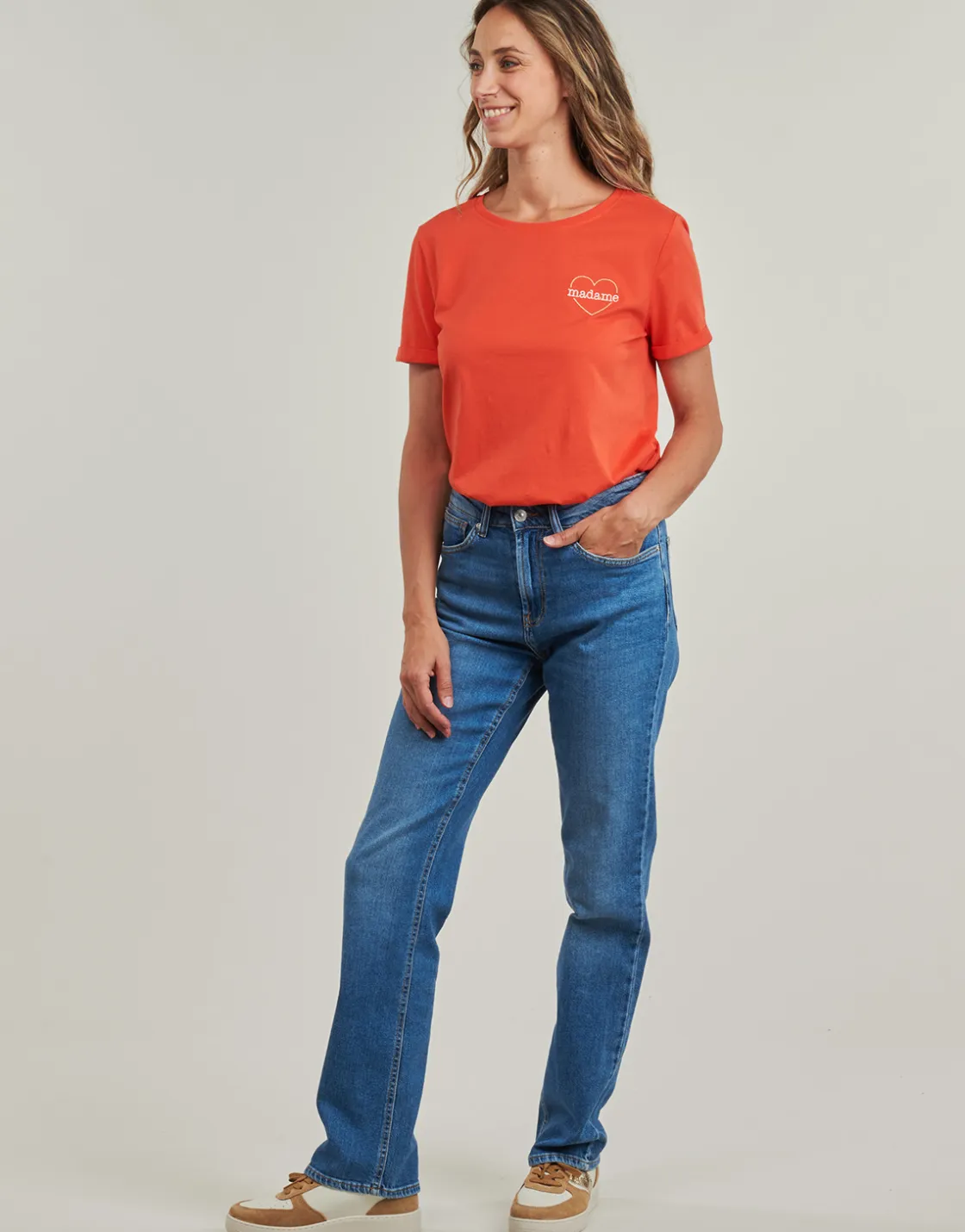 Only - ONLBEATE LIFE S/S HEART TOP CS JRS Rouge