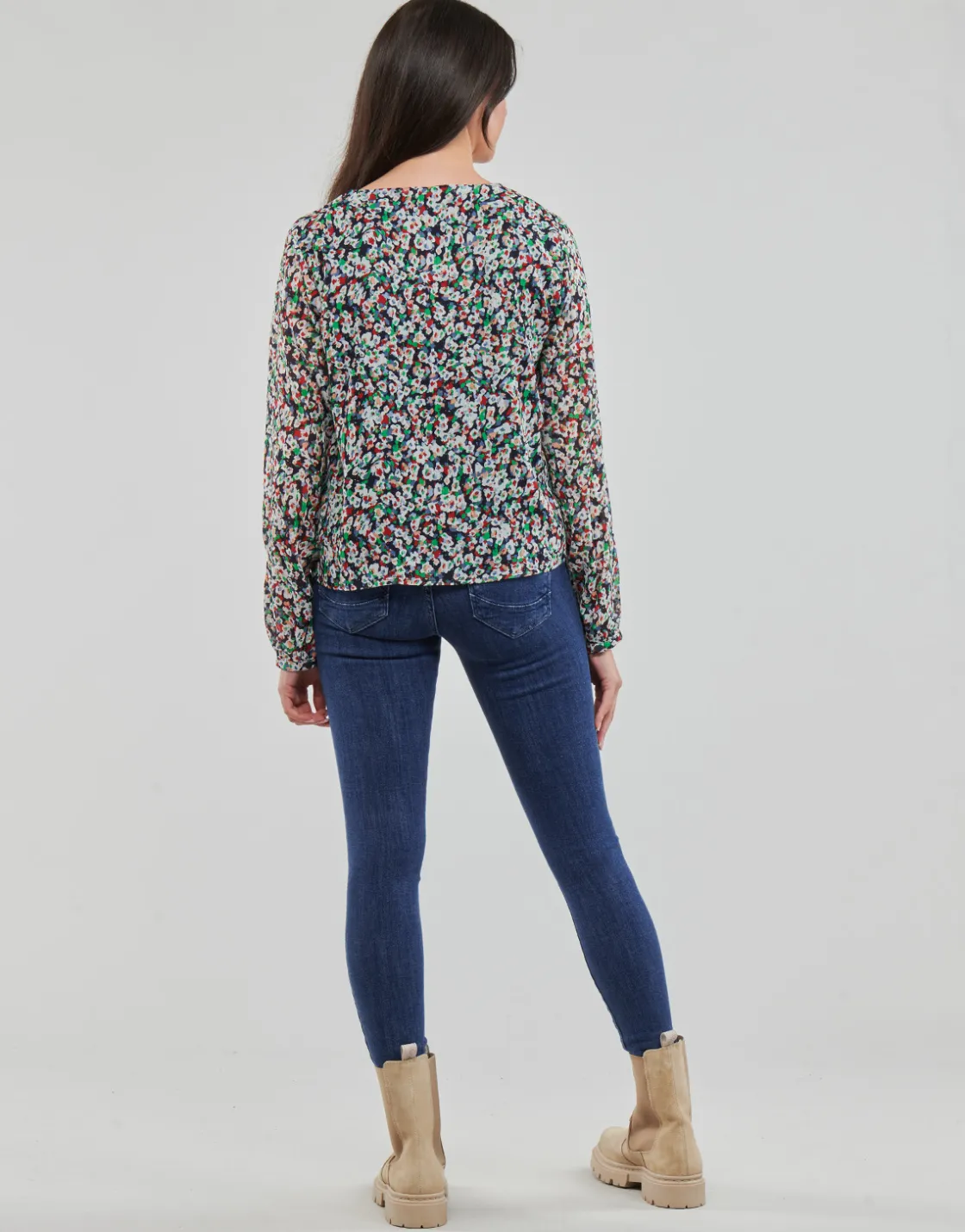 Only - ONLDANIELLE FR L/S V-NECK LUREX TOP PTM< Tops / Blouses