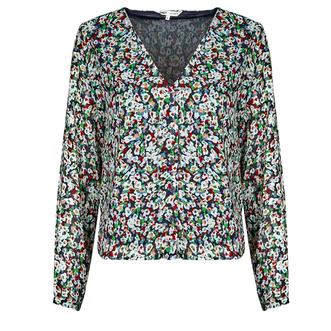 Only - ONLDANIELLE FR L/S V-NECK LUREX TOP PTM< Tops / Blouses
