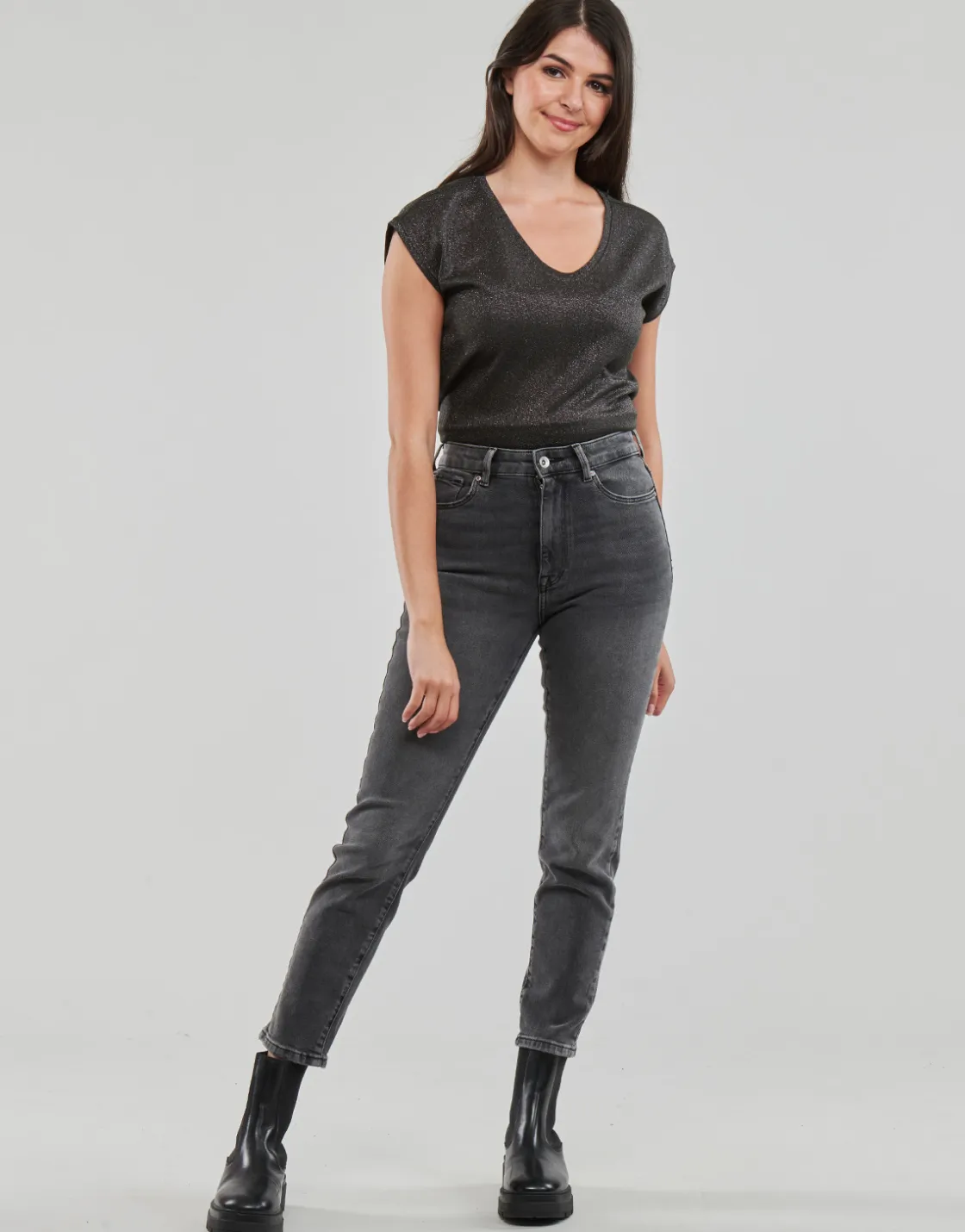 Only Jeans^- ONLEMILY STRETCH HW ST AK DNM CRO614