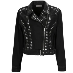 Only Vestes^- ONLGILLA LS STUD DNM BIKER JACKET CRO